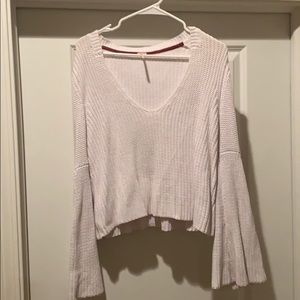 Free people white cropped sweater!